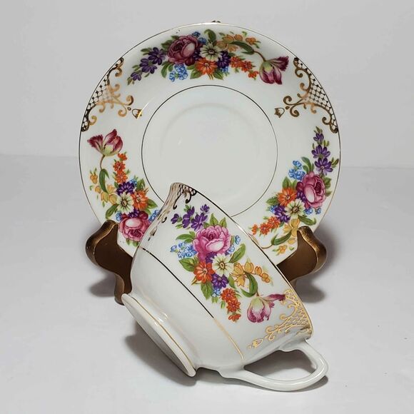 Teacup and Saucer Floral Japan Vintage - Picture 10 of 10